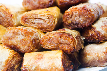 Baklava dessert slices on a pile