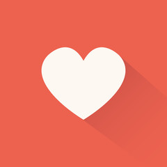 heart icon with long shadow