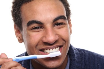 Man with a tooth brush