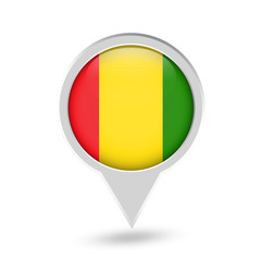 Fototapeta premium Guinea Flag Round Pin Icon