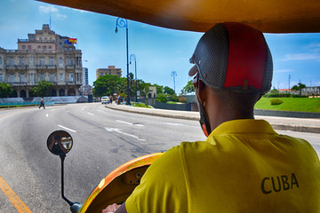 Cuban Taxidriver (CocoTaxi) in Havana, Cuba