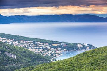 Fototapeta na wymiar Kroatien, Istrien, Blick von Labin nach Rabac und Kvarner Bucht