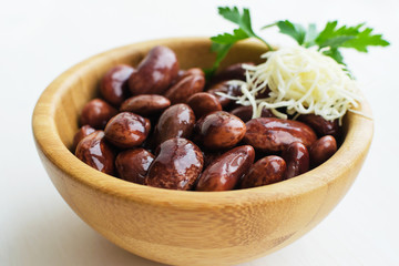 red beans with horse-radish and parsley