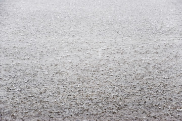 A heavy rain on the embankment of Novorossiysk. Heavy rain
