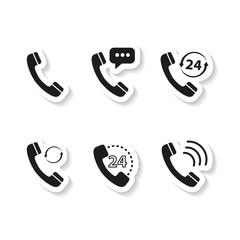 Set of handset stickers icons