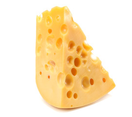 piece of cheese isolated on white background