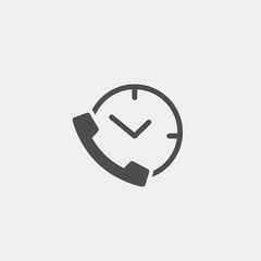 Phone 24 hours flat vector icon