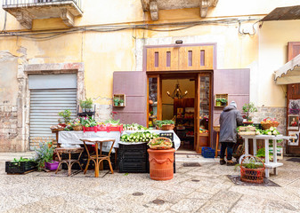 Typical Italian small market on the street.