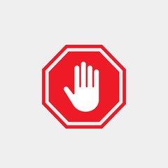 Stop vector sign. Prohibiting flat vector icon