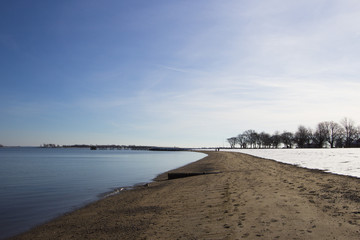 snow on beach landscape