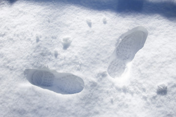 footprints in the snow