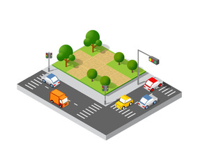 Obraz premium Isometric 3d trees