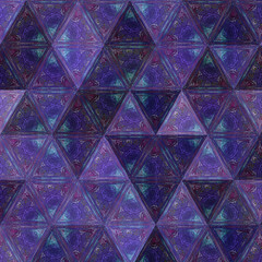 Triangles pattern of geometric shapes in ultra violet colors. Mosaic background.