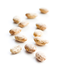 Dried borlotti beans.