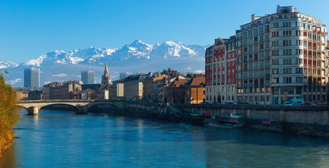 Fototapeta premium Grenoble with Saint-Andre Church