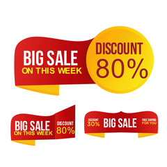 Big Sale banner. One day special offer, mega sale. Vector illustration.