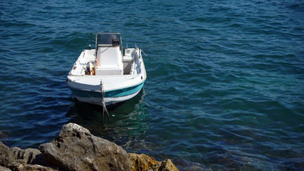 White boat on sea