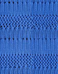 Blue knitted background and texture.