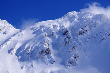 Alpine winter landscape in the Transylvanian Alps, Romania, Europe