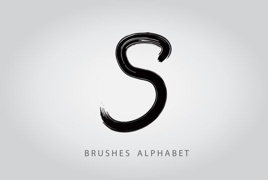 Letter S Brush Logo Design.Concept