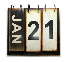 January 21 on calendar with white background
