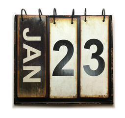 January 23 on calendar with white background
