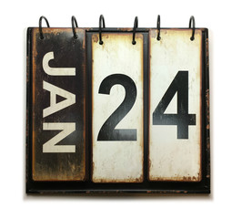 January 24 on calendar with white background
