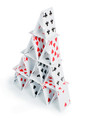 House of cards isolated with clipping path