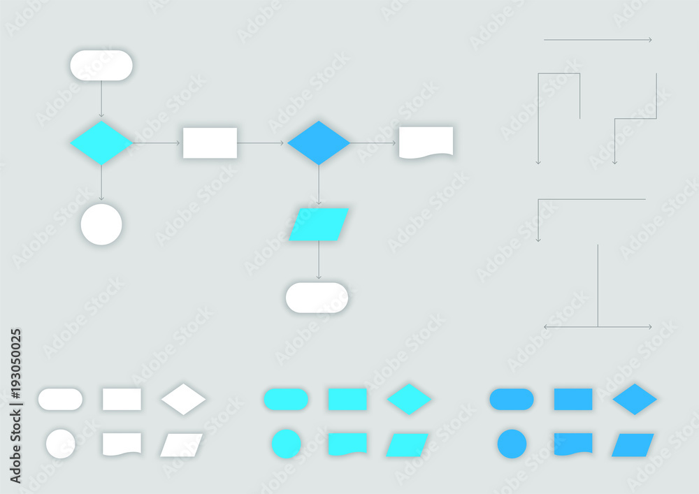 Aufkleber vector 3d flow chart elements set infographic template