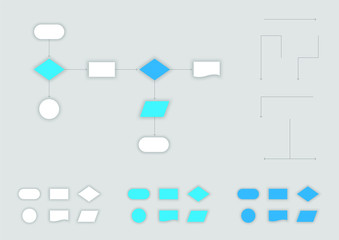 Vector 3d Flow Chart Elements Set Infographic Template