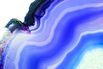 Fond abstrait, minéral de tranche d& 39 agate bleue avec des lignes courbes