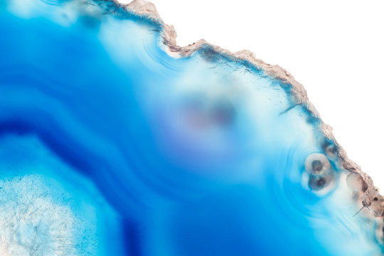 Abstract background, blue soft agate slice mineral