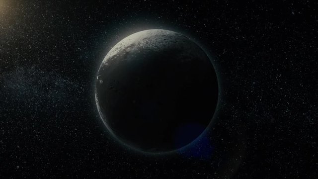 A smooth, gentle entry into orbit around Iapetus. Retimed style flyby of Lapetus, one of Saturn's moons. Reversible. Data: JPL USGS Astrogeology