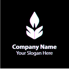 Abstract logo design with glitch effect on black background, Abstract graphic icon, logo design template, symbol for company