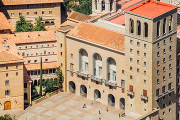 Santa Maria de Montserrat, a Benedictine Abbey located on the mountain, Barcelona, Spain