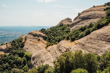 The Montserrat Mountain Spain. The Benedictine monastery of Santa Maria