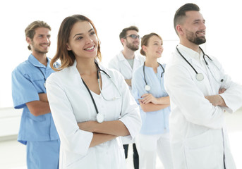 Fototapeta premium bottom view.professional team of doctors medical center