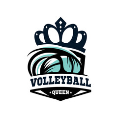 Volleyball Queen Logo Vector