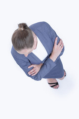 business concept.the view from the top. modern business woman