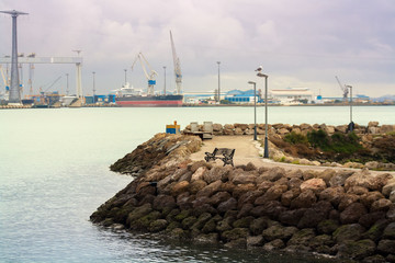very beautiful promenade on the ocean