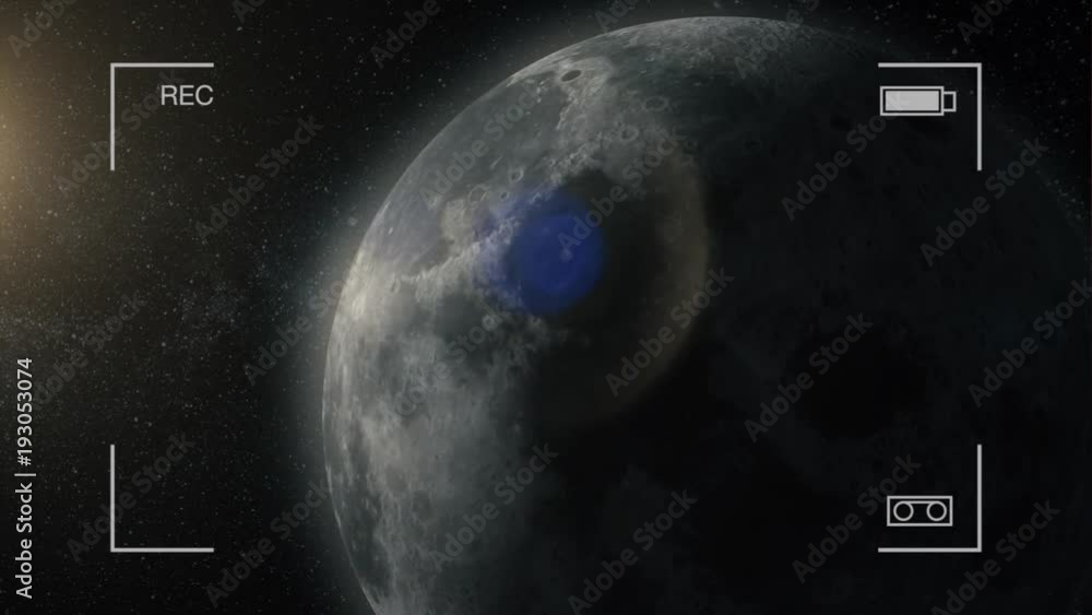 Aufkleber moon phases realistic fit height loop, camera rec. animation moon phases with light motion of moon s