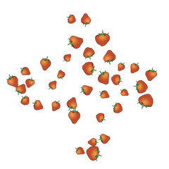 Delicate background with Strawberries. Trendy template for a postcard, stamp, banner or poster. Cute Strawberries on a white background. Vector