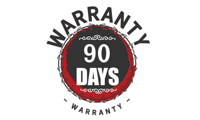 Fototapeta na wymiar 90 days warranty rubber stamp guarantee