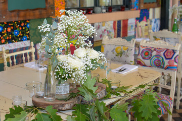 Flower decoration on table