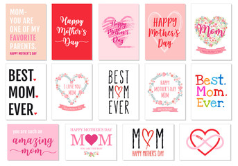 Mother's day cards, vector set - 193054200