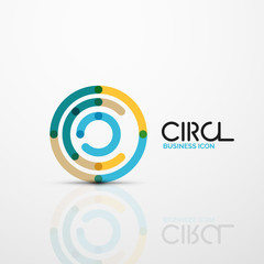 Abstract swirl lines symbol, circle logo icon