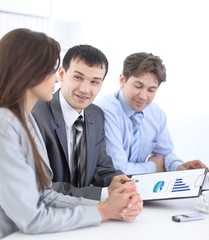 business team discussing a financial plan