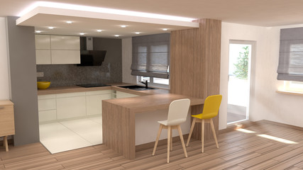 Naklejka na ściany i meble Modern kitchen interior