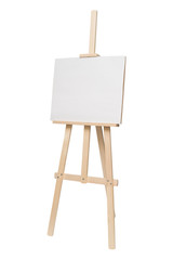 Naklejka premium Easel empty for drawing isolated on white background. Object