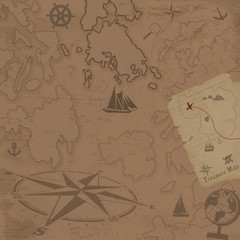 Retro style treasure map background